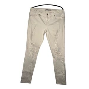 Just Black Women's Ripped Skinny Jeans - White